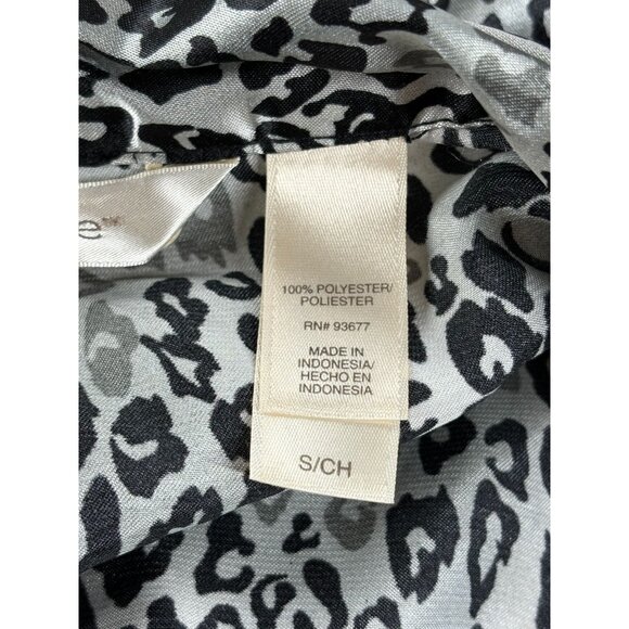 Leopard Satin Robe With Belt Tie Ambrielle Womens Small NWT - Picture 7 of 8